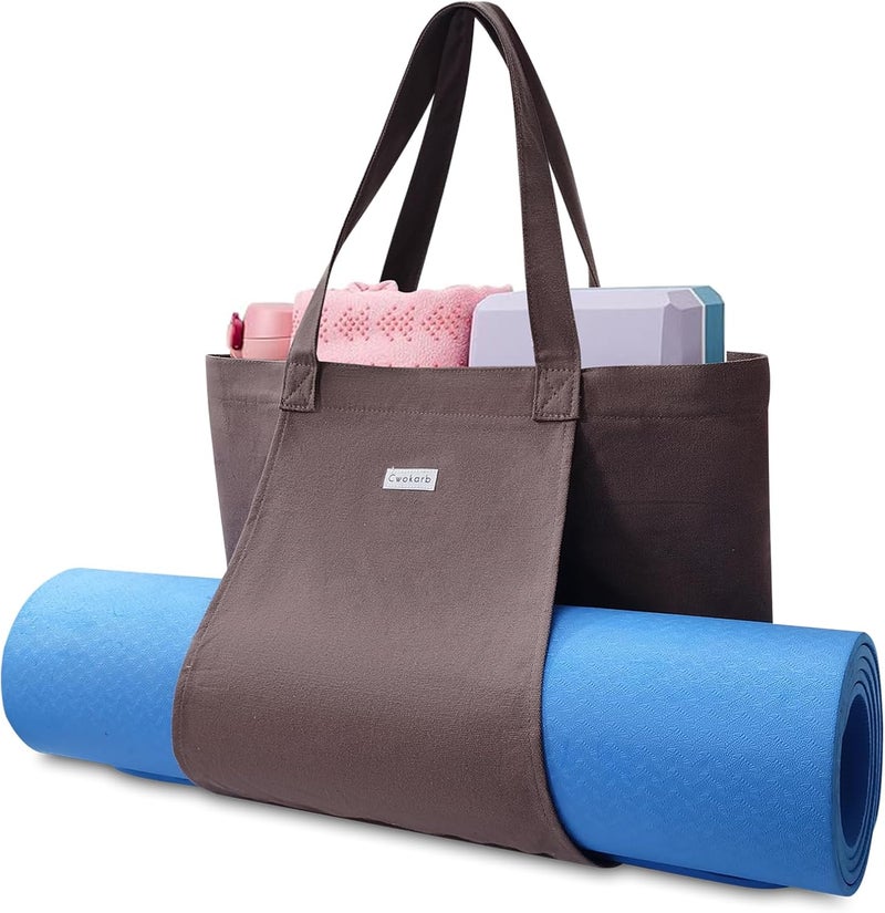 Cwokarb Yoga Bags for Women with Yoga Mats Bags Carrier Carryall Canvas Tote for Pilates Shoulder for Travel Office Beach Workout - Image 1
